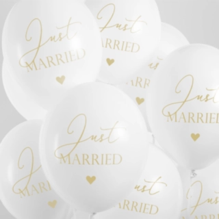 Just Married Balloner Hvid