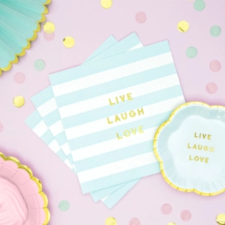 Live Laugh Love Servietter Lyseblå