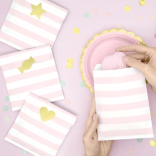Stribede Slikposer Pastel Lyserød