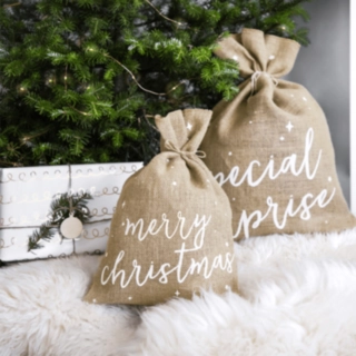 Holly Christmas Julesæk Hvid