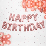 Happy Birthday Folieballoner Rosaguld